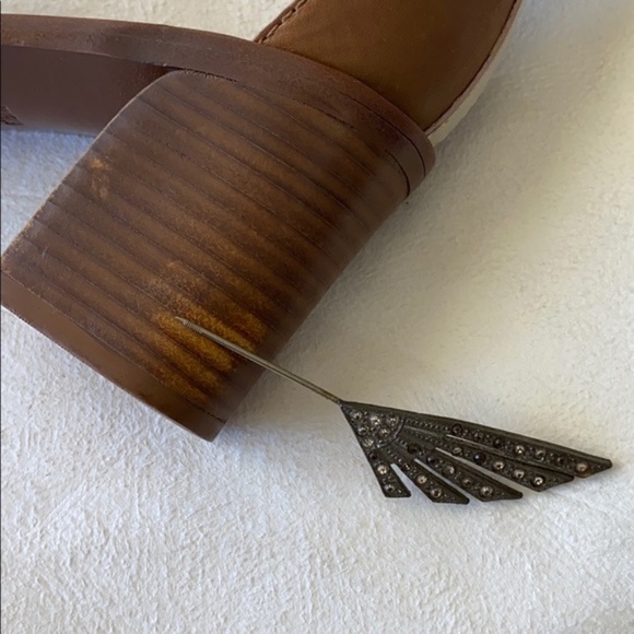 Tory Burch Stacked Leather Sandal VGC 6 1/2 - Picture 7 of 7